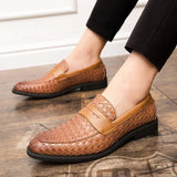 Rafał - Penny loafersy z plecionej skóry