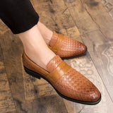Rafał - Penny loafersy z plecionej skóry