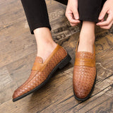 Rafał - Penny loafersy z plecionej skóry