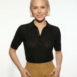 Amy - Gładki Sweter Polo