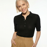 Amy - Gładki Sweter Polo