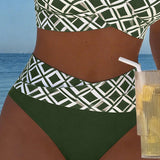 Sixtine - Bikini Dwu Częściowe Z Biustonoszem W Wycięciu I Wzorem Diamentowym