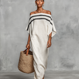Apolline - Maxi Sukienka z Lnu w Stylu Minimalistycznym