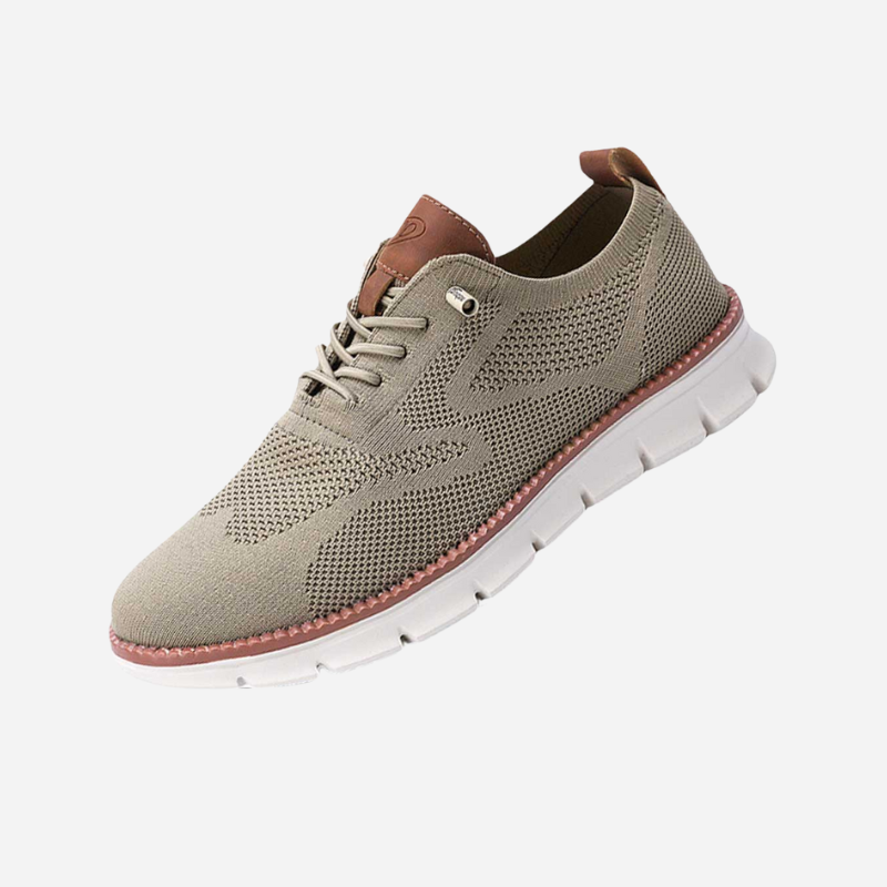 Dirck | Crèmekleurige gebreide sneakers