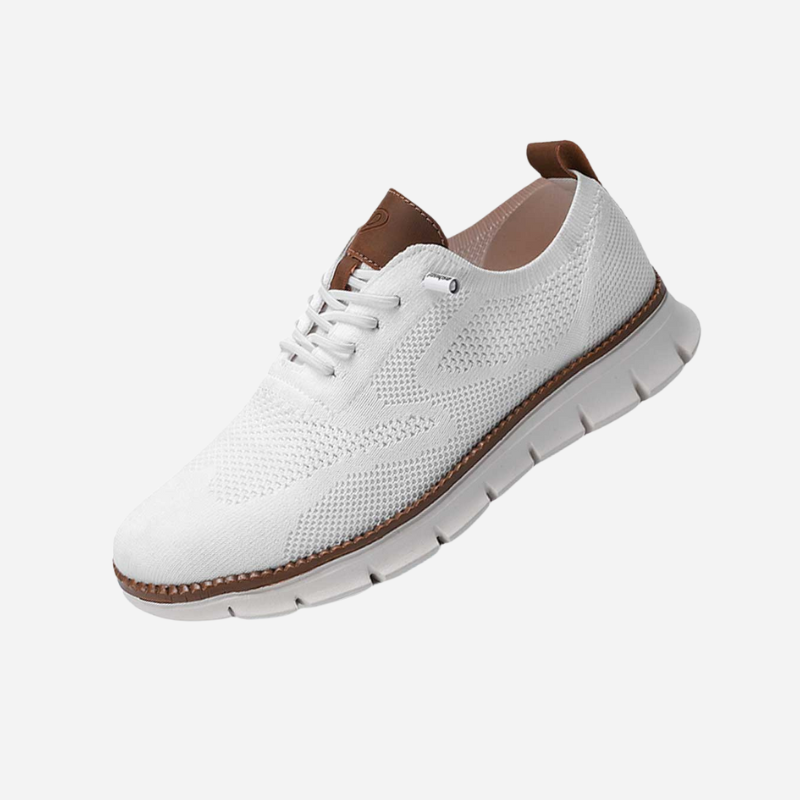 Dirck | Crèmekleurige gebreide sneakers