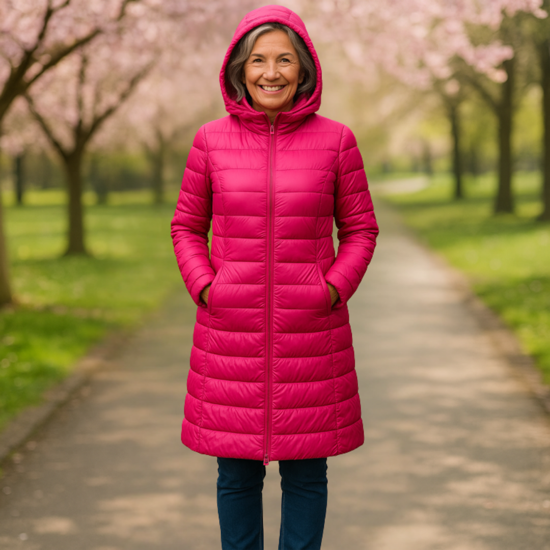 Helsa długa kurtka puchowa różowa, ujęcie 2