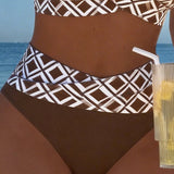 Sixtine - Bikini Dwu Częściowe Z Biustonoszem W Wycięciu I Wzorem Diamentowym