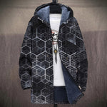 Gabriela kurtka damska z geometrycznymi sześcianami na czerni, widok z przodu