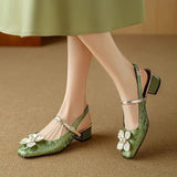 Salomea - Eleganckie damskie buty z kwiatowym detalem