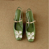 Salomea - Eleganckie damskie buty z kwiatowym detalem