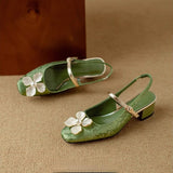 Salomea - Eleganckie damskie buty z kwiatowym detalem