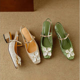Salomea - Eleganckie damskie buty z kwiatowym detalem