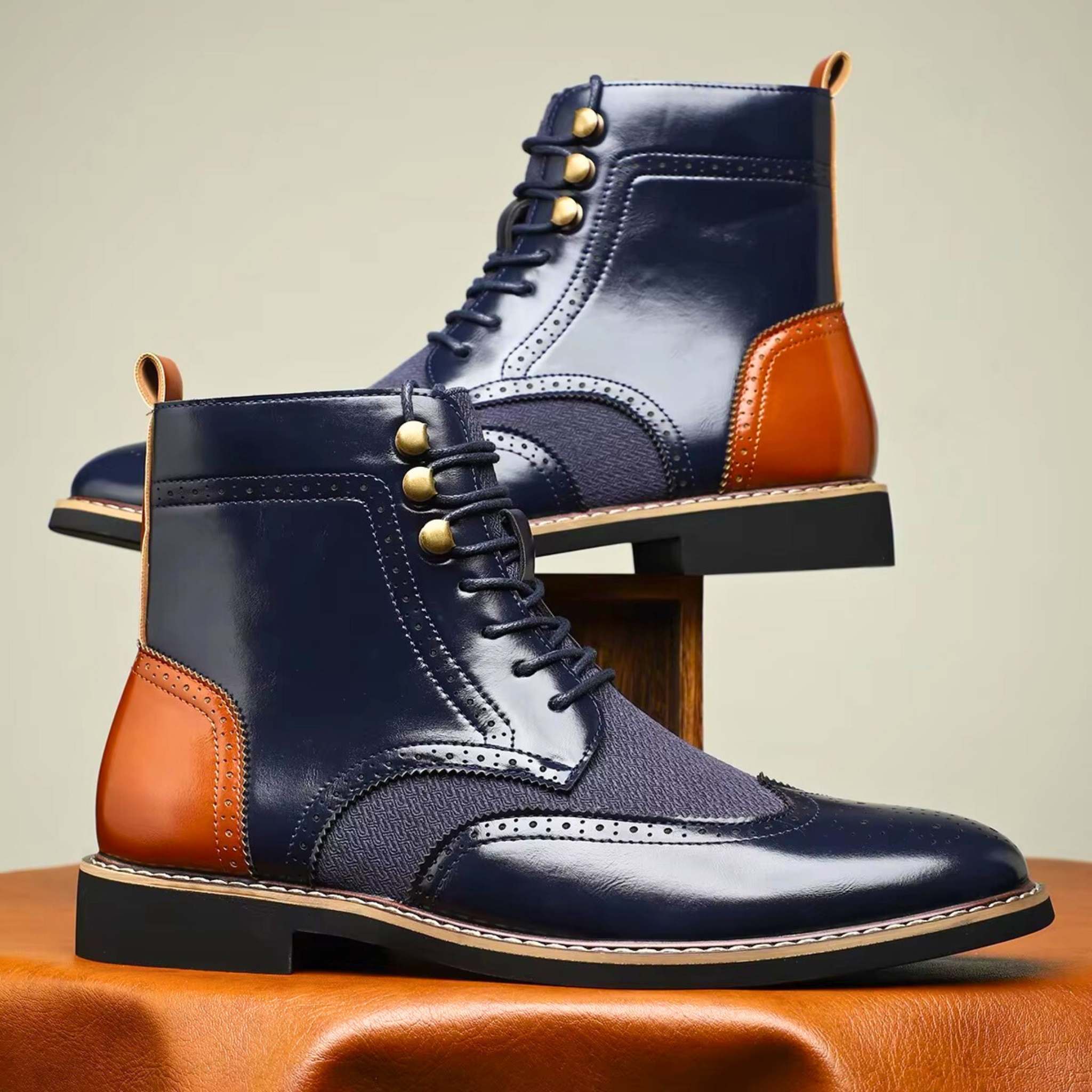 Waldemar - Sznurowane botki brogue