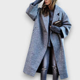 Fiołek - Długi płaszcz em stylu oversize