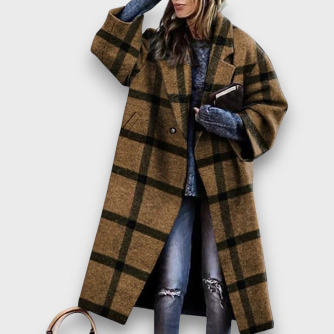 Fiołek - Długi płaszcz em stylu oversize