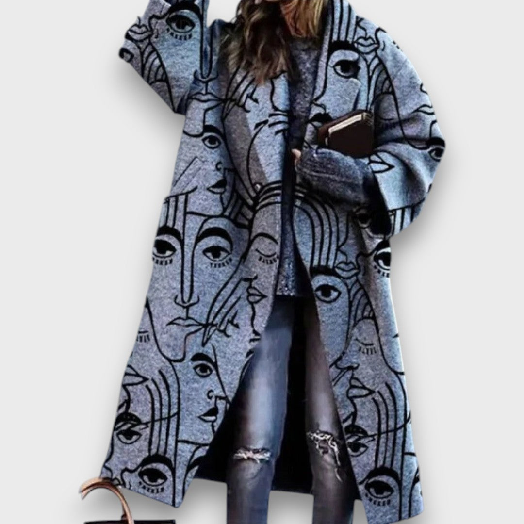 Fiołek - Długi płaszcz em stylu oversize
