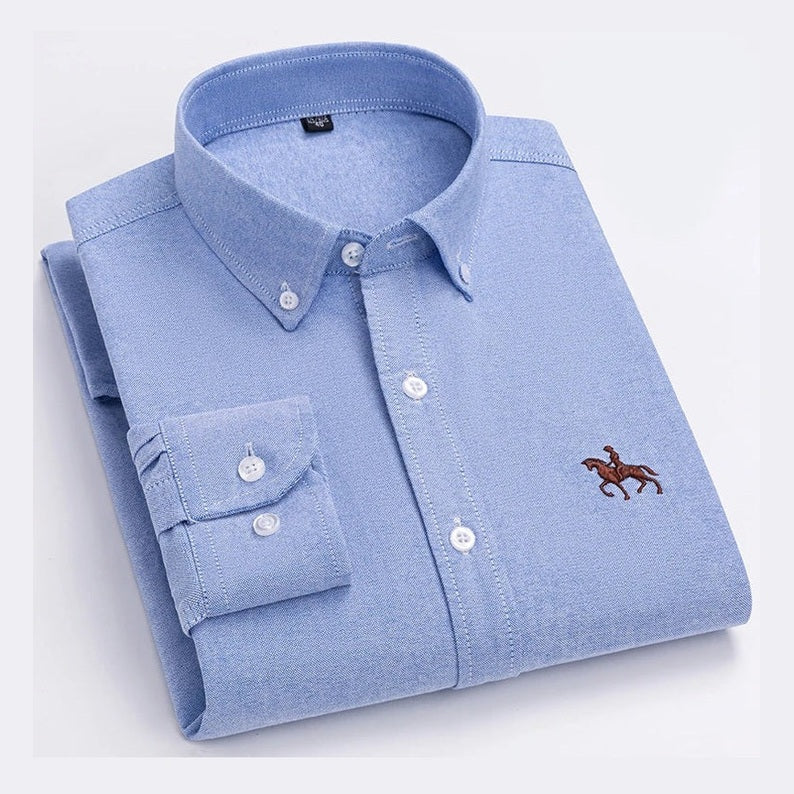 Jesper | Lavendelkleurig overhemd met button-downkraag