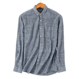Joas | Crèmekleurig casual overhemd met button-downkraag