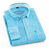 Joas | Crèmekleurig casual overhemd met button-downkraag