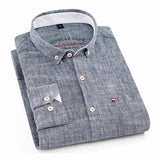 Joas | Crèmekleurig casual overhemd met button-downkraag