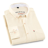 Joas | Crèmekleurig casual overhemd met button-downkraag