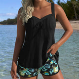 Serafina - Tankini w paski z dołem kostiumu kąpielowego w dwóch częściach