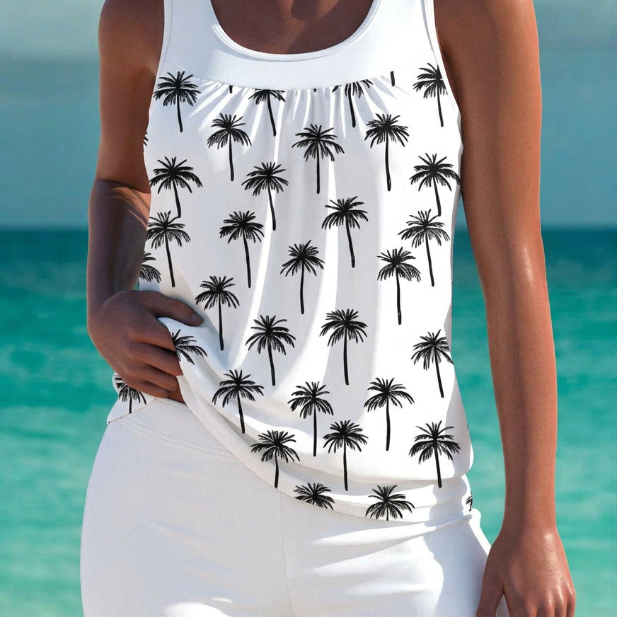 Truda - Elegancki tankini z efektem płaskiego brzucha i dopasowanym szortem