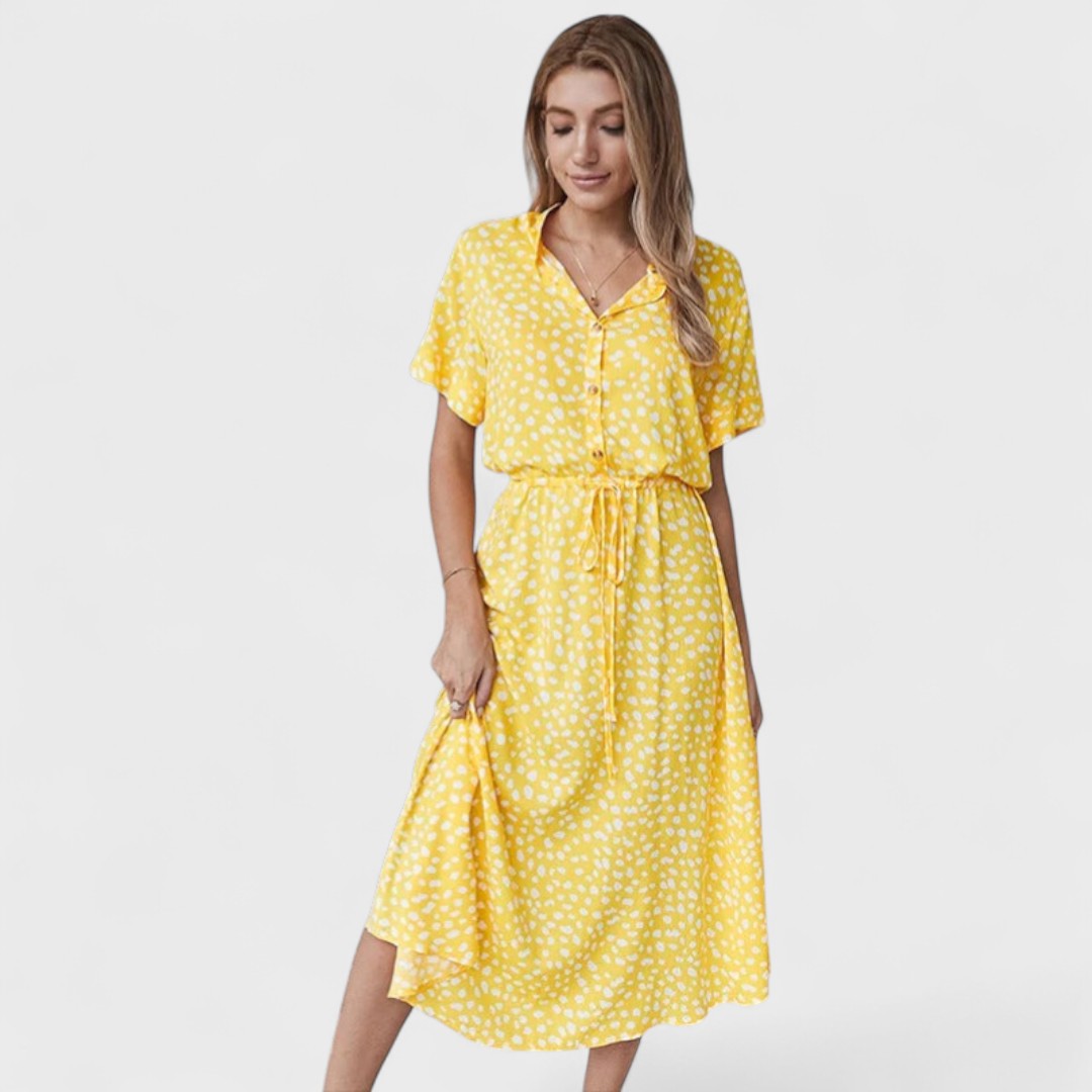 Magdalena - Elegancka letnia sukienka wielokolorowa