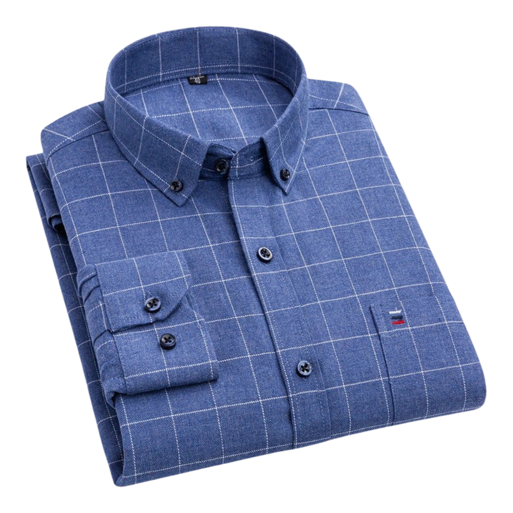 Marnick | Marineblauw-rood geruit overhemd