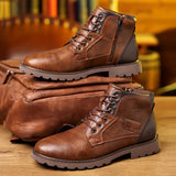 Marten | Bruine casual veterlaarzen