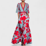 Oceana - Elegancka maxi sukienka em kwiaty