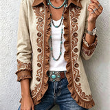 Dawncroft | Vintage Bohemian Kwiatowa Kurtka z Falbanami