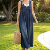 Iwona - Maxi Sukienka z Vintage Dżinsu