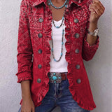 Criselle | Boho Paisley Ombre Print Ruffled Jacket