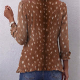 Nolinda | Boho Jacket z Fasonem w Zwierzęcy Wzór
