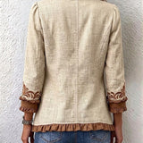 Dawncroft | Vintage Bohemian Kwiatowa Kurtka z Falbanami