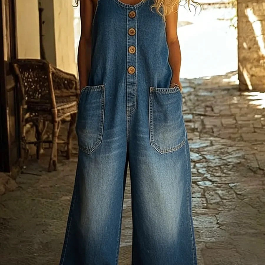 Kinga - Kombinezon z Prania Denimu Vintage