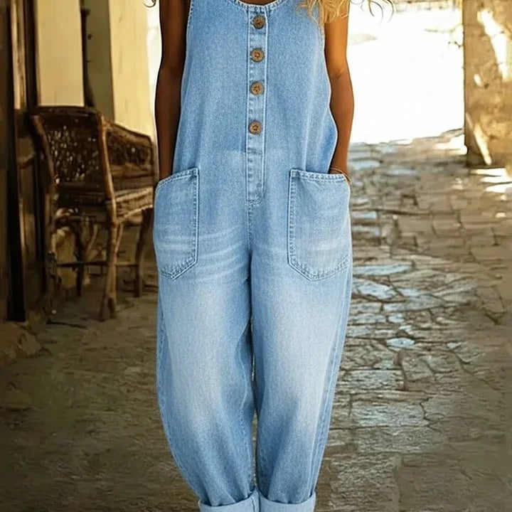Kinga - Kombinezon z Prania Denimu Vintage