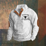 Timo | Camelkleurige sweater in ranchstijl met halve rits