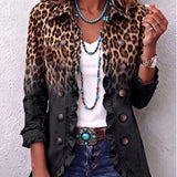 Valentina | Marynarka w leopardzie z ombre i falbanami