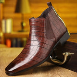 Zwier | Bordeauxrode chelseaboots met krokoprint